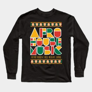 AFRO HOUSE  - Cultured Font (white) Long Sleeve T-Shirt